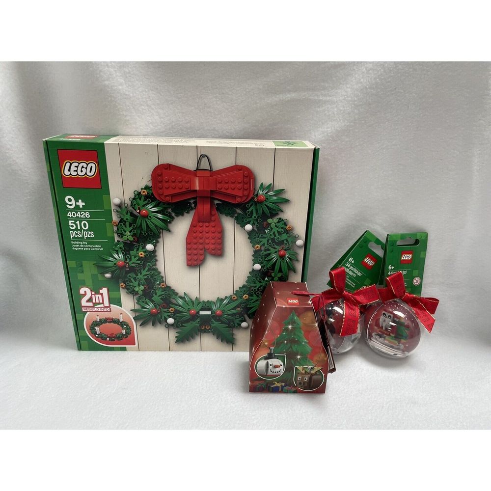 LEGO 40426 Christmas Wreath, Ornaments 854038 Reindeer 854037 Santa‎ 854050 Duo